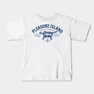 Pleasure Island, NC Beach Knot Summer Vacation Kids T-Shirt